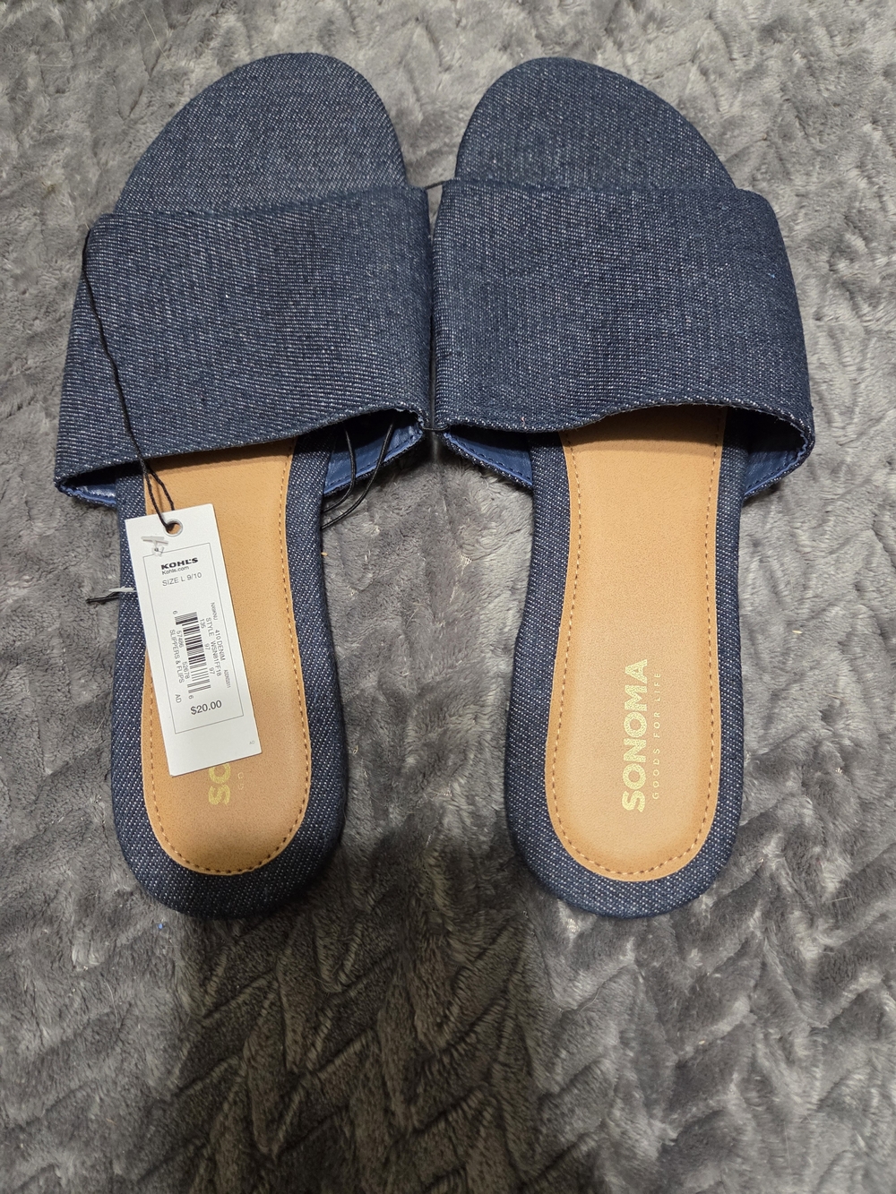 Sonoma Navy Denim Slide Mules